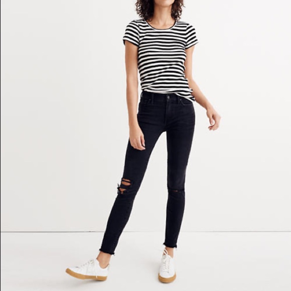Madewell 9” Mid-rise Skinny Jeans in Black Sea